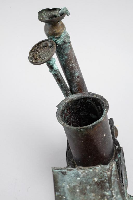 a metal sculpture, not signed.
