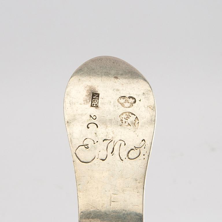 Spoons, two silver, 18th century.