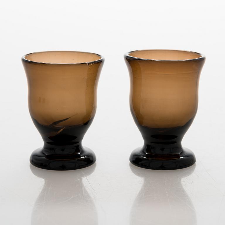 Gunnel Nyman, schnapps glasses, 6 pcs, number 3254, 5 cl, Riihimäen Lasi Oy. Finland. 1932.