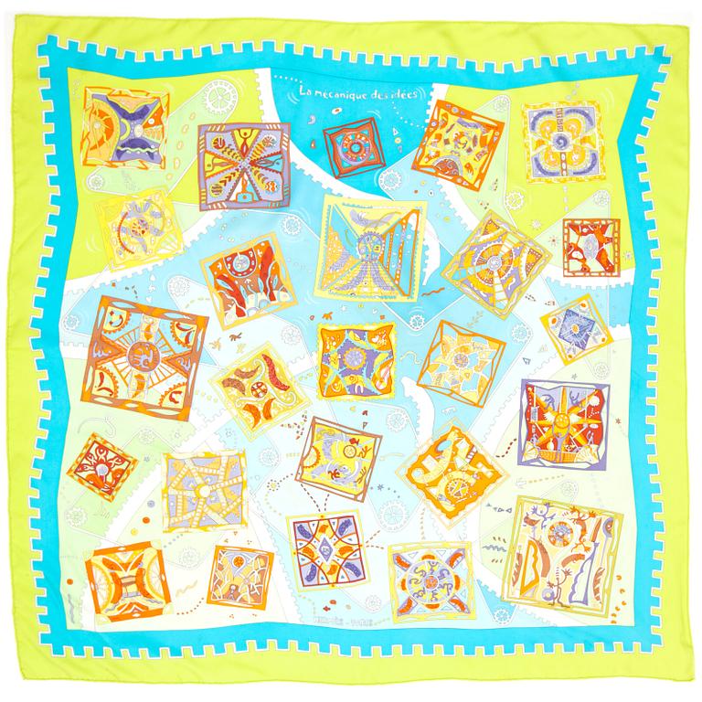 HERMÈS, a silk scarf, "La Mecanique des Idees".