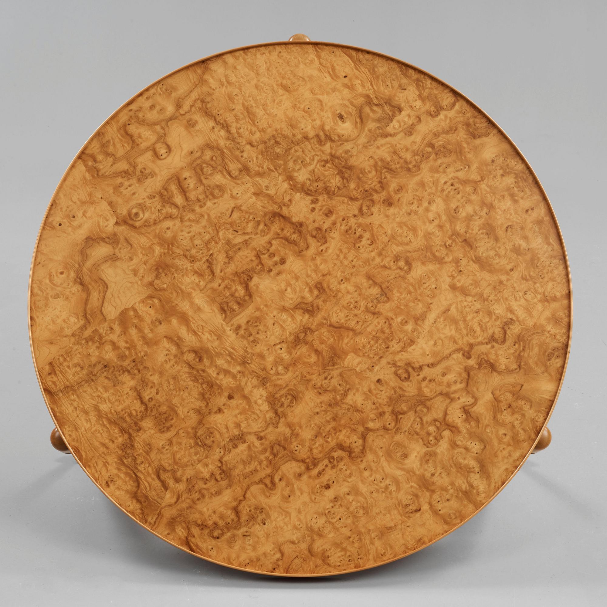 Josef Frank, a burrwood and walnut sofa table, Svenskt Tenn, model 2139, post 1985.