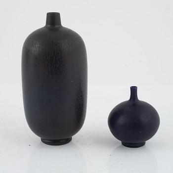 Berndt Friberg, two vases, Gustavsbergs studio, 1955 and 1967.