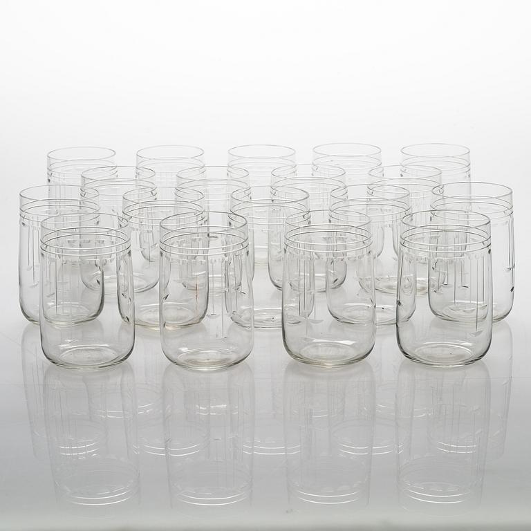 An 18-piece set of drinking glasses from the around 1910-1920s.