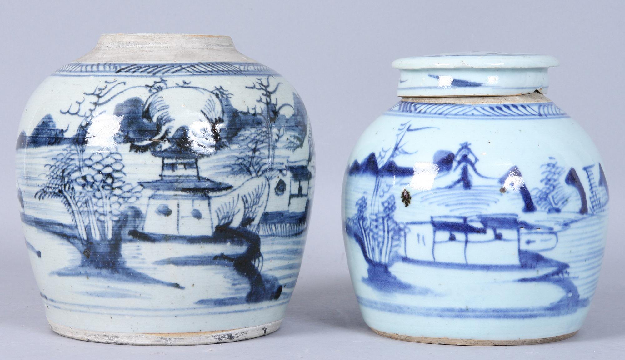 BOJANER, 2 st, porslin, Kina, 1800-tal.