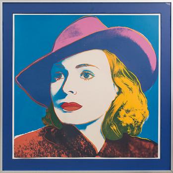 ANDY WARHOL, "With hat" ur "Three portraits of  Ingrid Bergman by Andy Warhol"  silkscreen signerad och numerad 15/250.