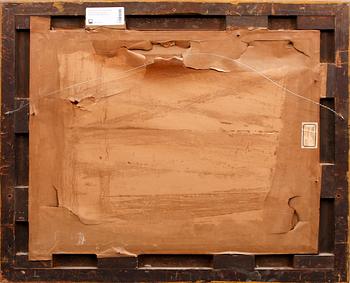 OKÄND KONSTNÄR, olja på pannå, sign W.T Norman. 1800-talets slut.