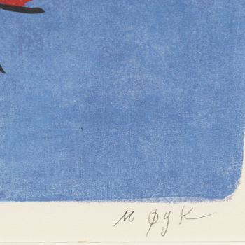 Madeleine Pyk, färglitografi, signerad 28/380.