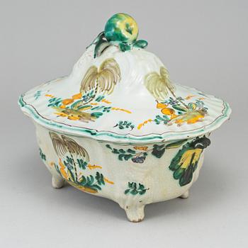 A faience tureen with cover, Northern Europe, 19th Century.