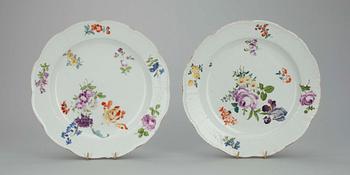 TALLRIKAR, 4 st, porslin, Meissen, 1700-tal.