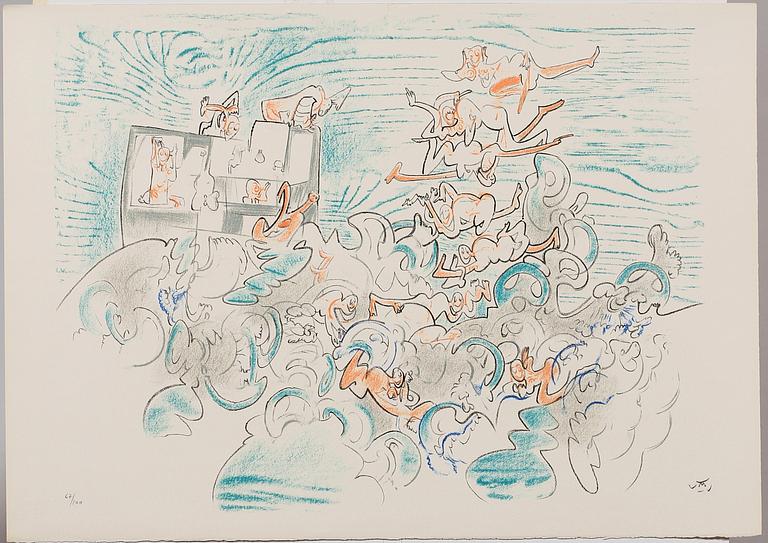 ROBERTO MATTA, färglitografier, 5 st i mapp, sign och numr.