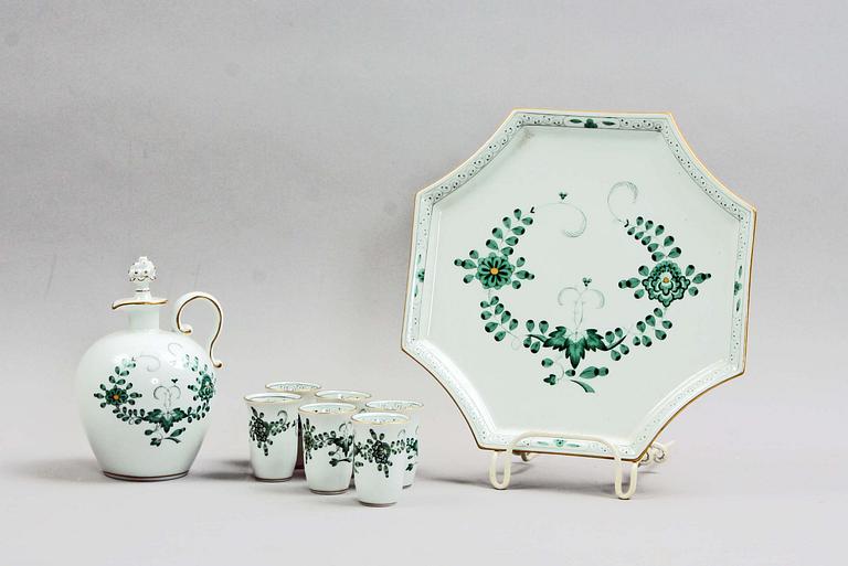 KANNA, BRICKA och KOPPAR, 6 st, porslin, Meissen.