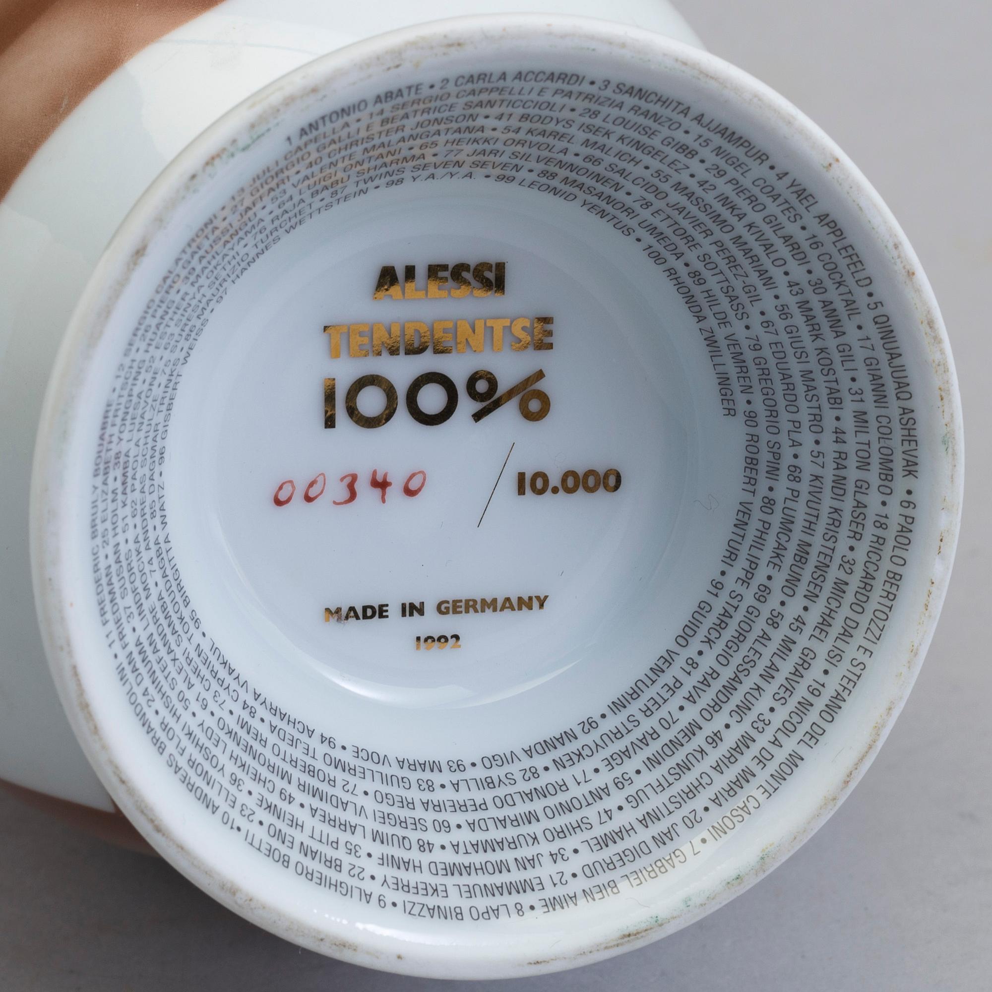 ALESSO MENDINI & YAEL APPLEFELD, vase, modell "TAM80", "100% Make Up", nr 4, Alessi, 1992. Märkt 09099.