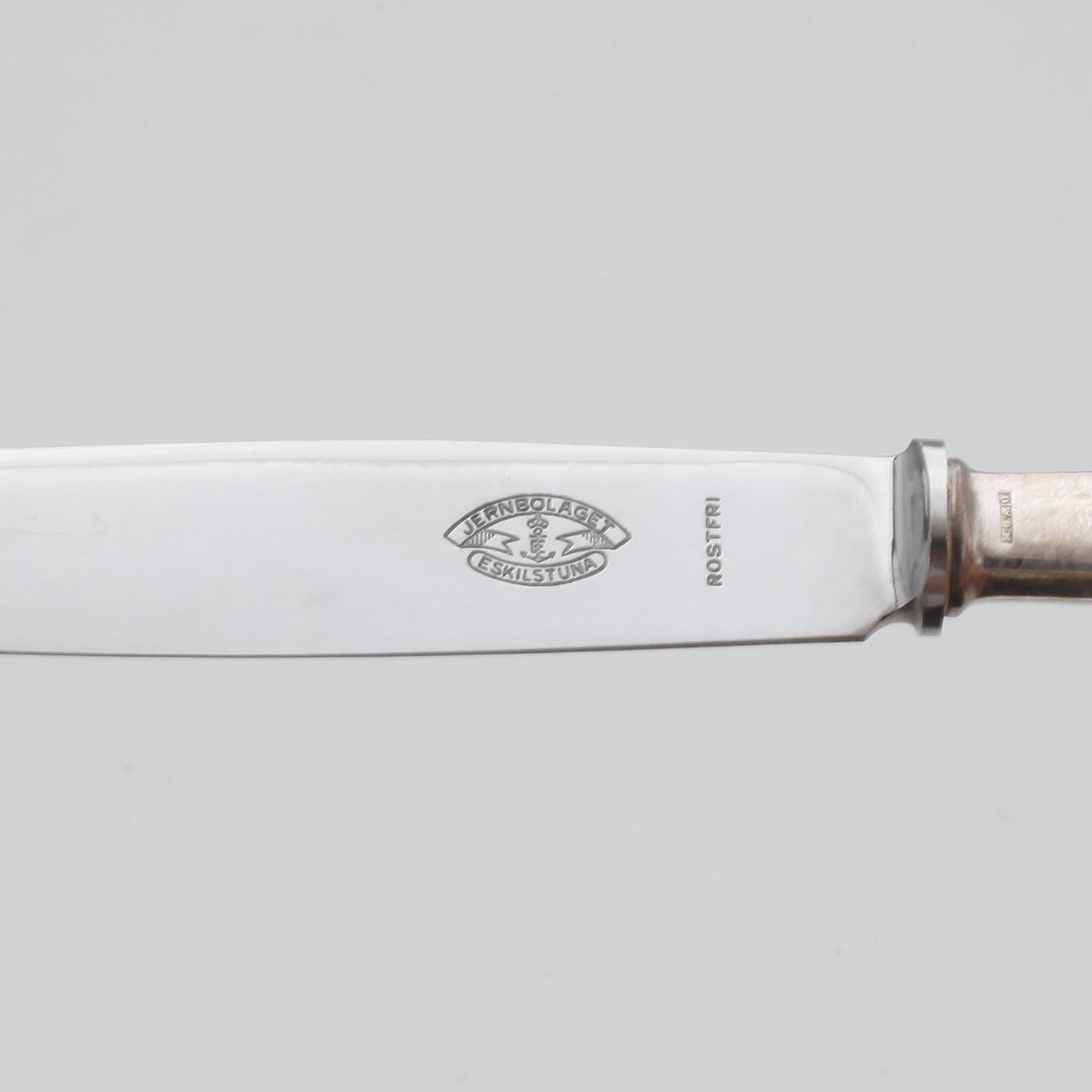 BESTICKSERVIS, 18 delar, silver, snäckmodell, KG Markströms Guldsmeds AB, Uppsala 1930-tal. Total vikt 1069 gr.