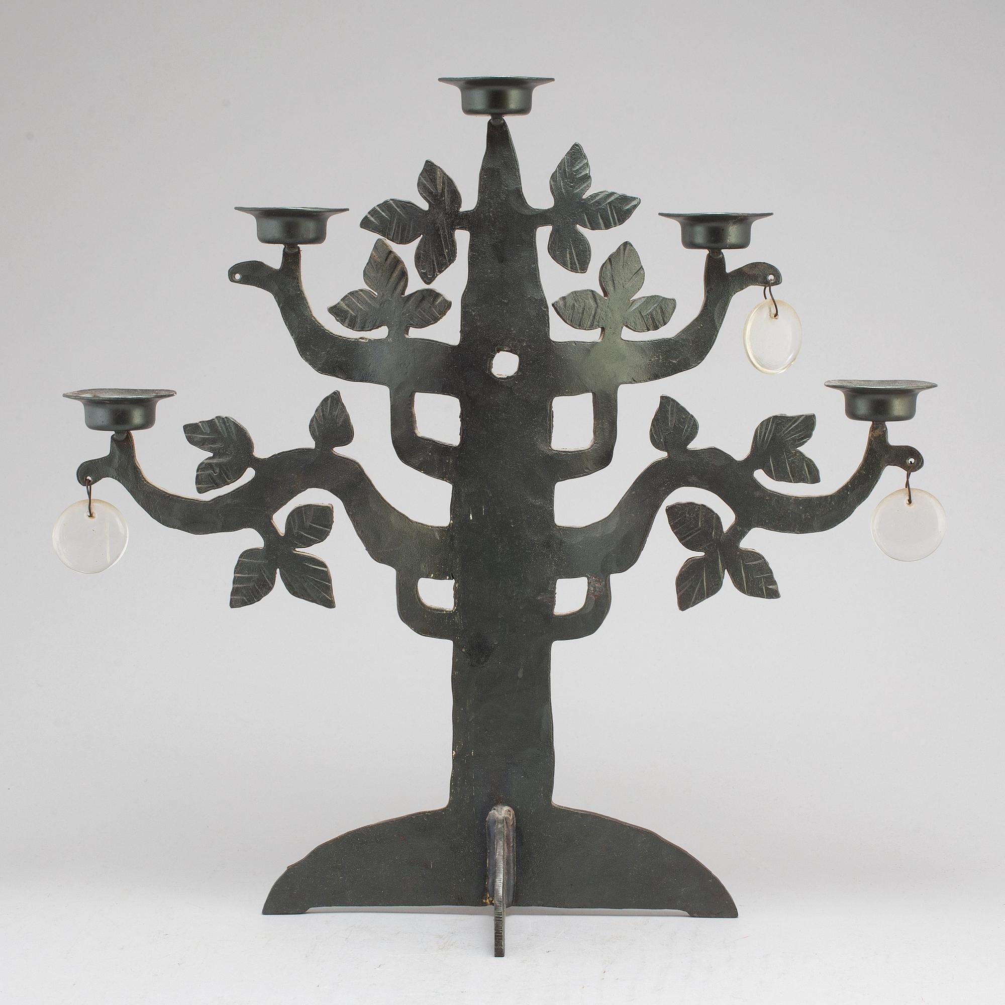 BERTIL VALLIEN, kandelaber, "Livets träd", Boda Smide.