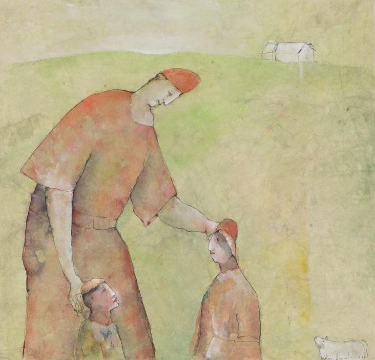 Olavi Vaarula, mixed media on paper, signed and dated 1986.