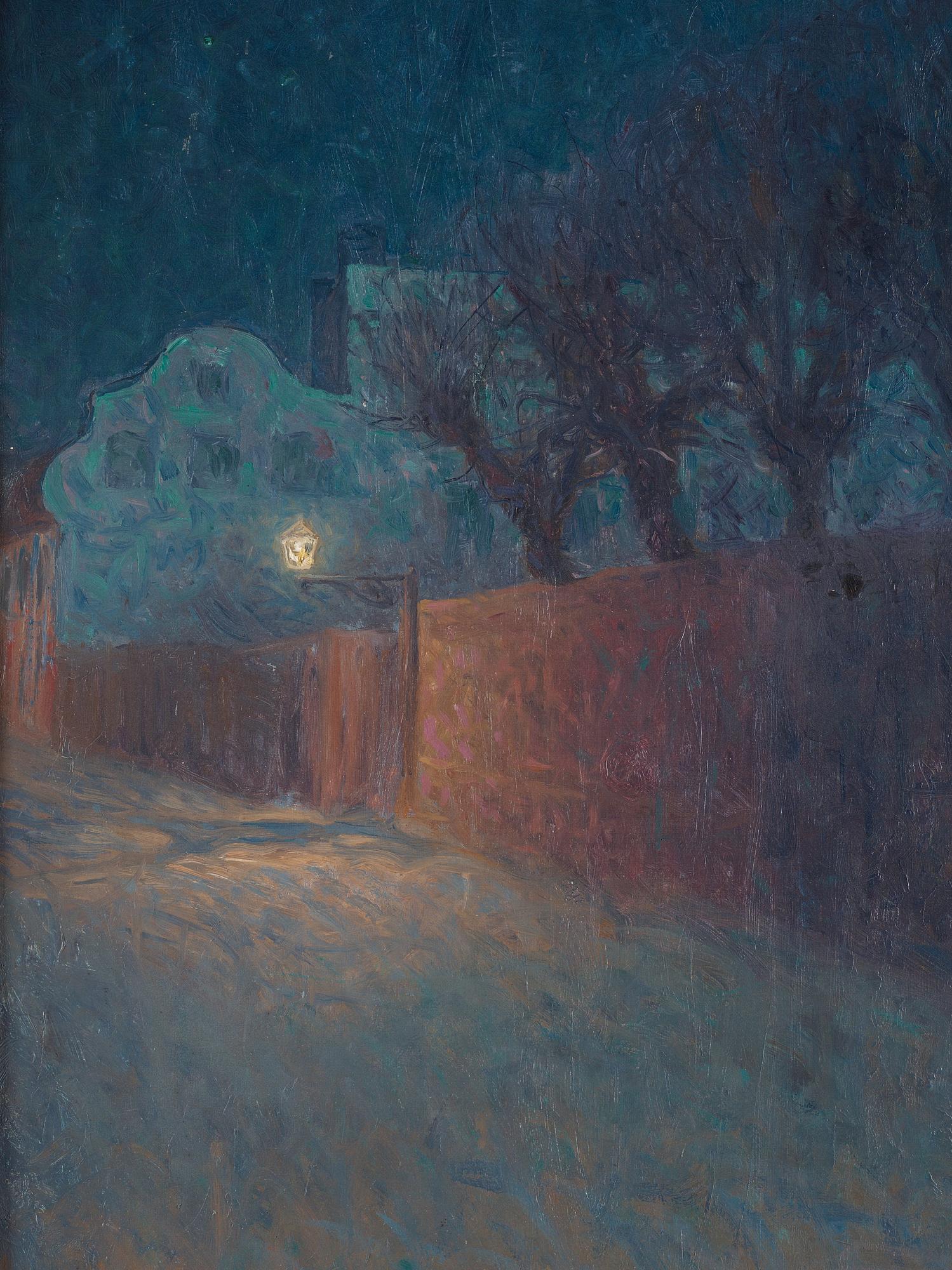 Eugène Jansson, "Månskensnatt", street scene from Bastugatan, Södermalm, Stockholm.