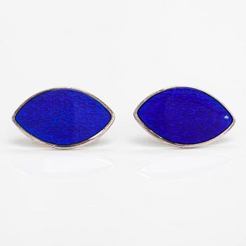 Pekka Piekäinen, A pair of sterling silver cufflinks "Marquise" with enamel. Platinoro, Turku 2008.