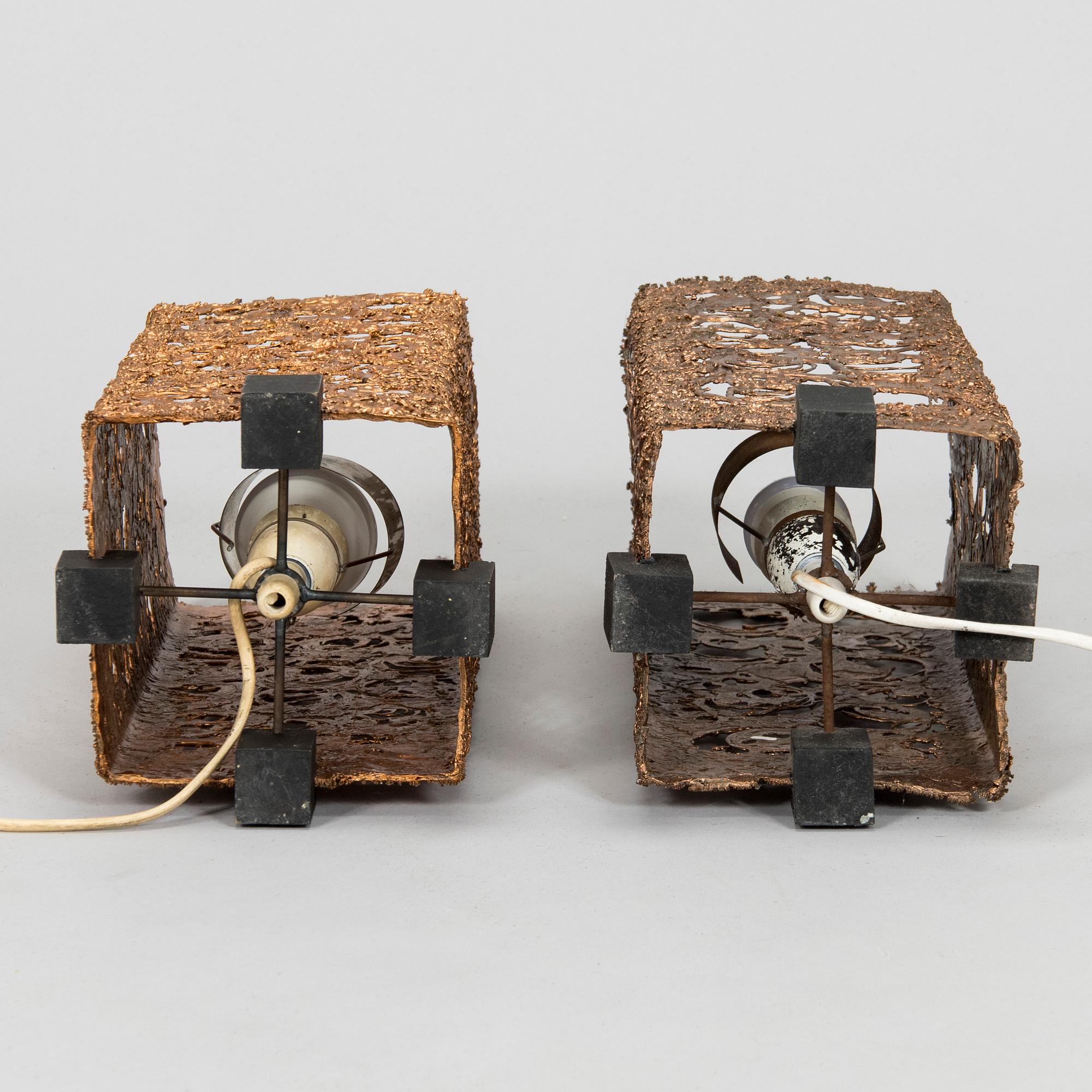 Tukiainen Aimo Ossi Kalevi, table lamps, 2 pcs Oy Moonlight Ltd 1970s.