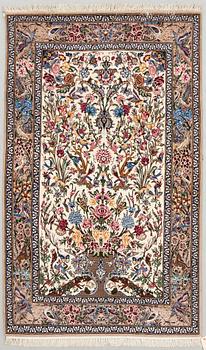 MATTA, old, Isfahan, figural, part silk. Ca 187 x 113 cm.