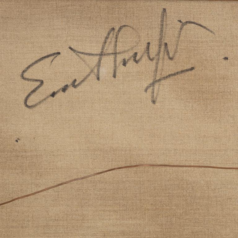 Evert Lundquist, olja på duk, signerad E.L. Även signerad Evert Lundquist a tergo.