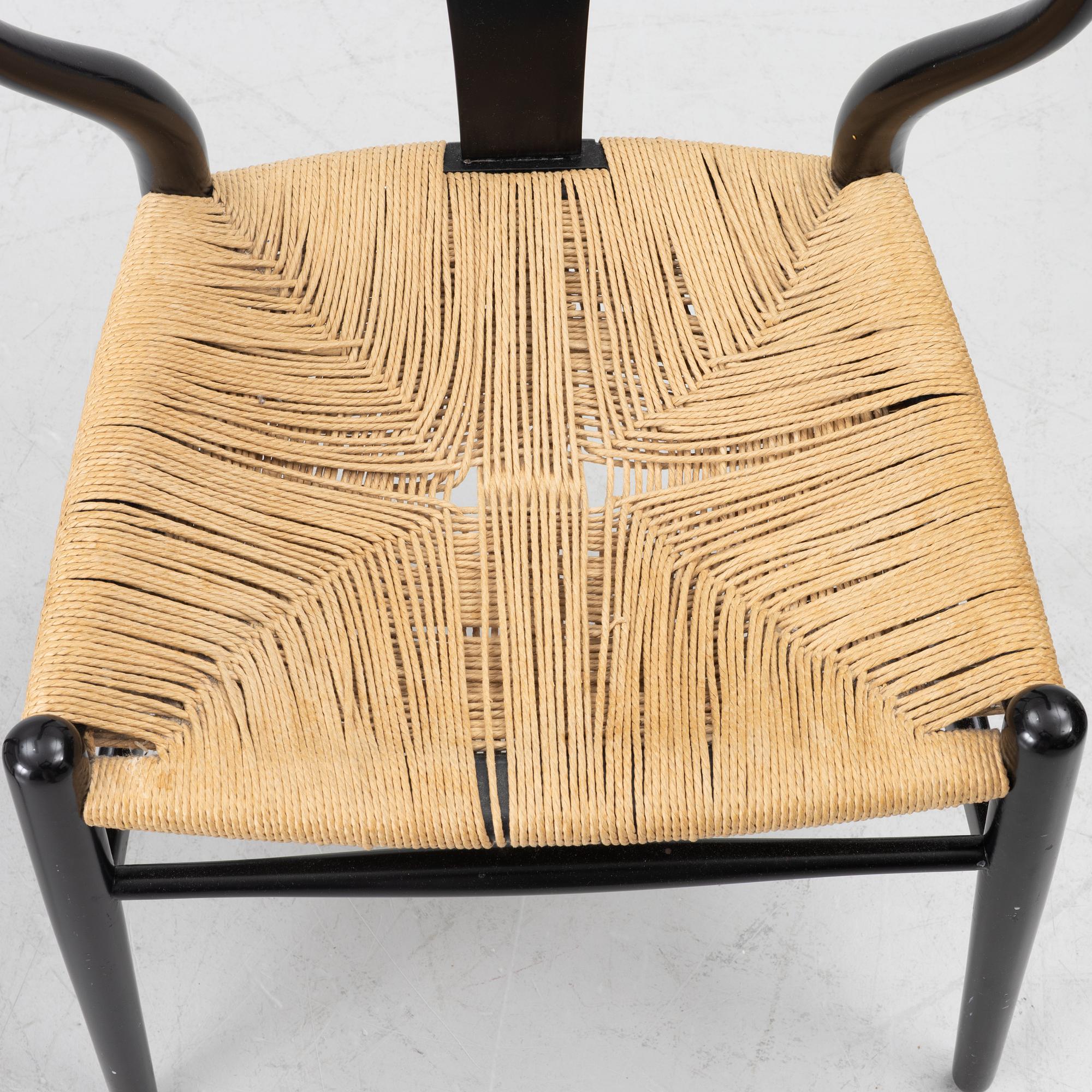 Hans J. Wegner, stolar, 4 st, CH24/"Y-stolen", Carl Hansen & Son, Danmark, 1900-talets andra hälft.