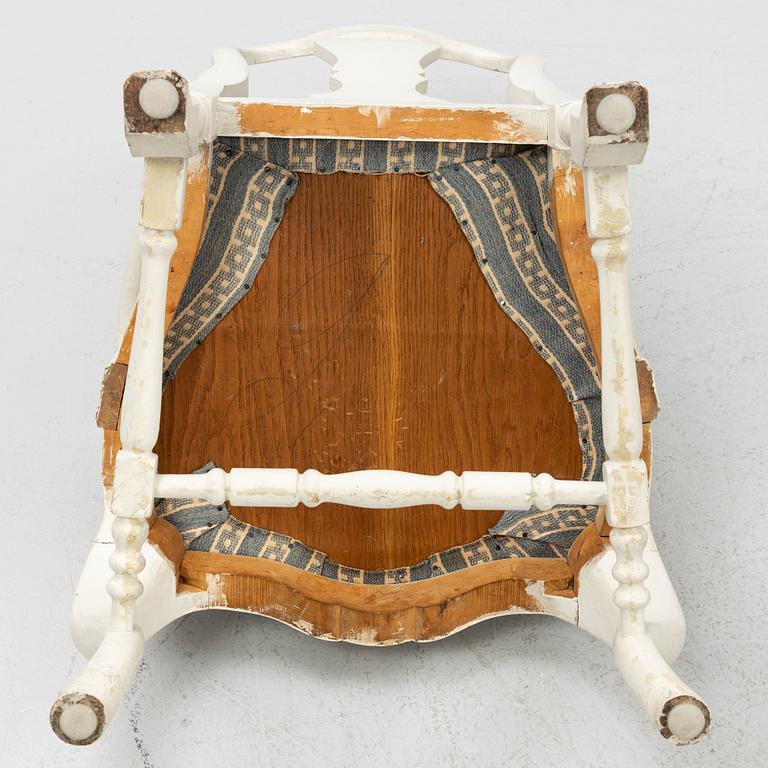 Armchairs, a pair, and chairs, 8 pieces, Rococo style, early 20th century.