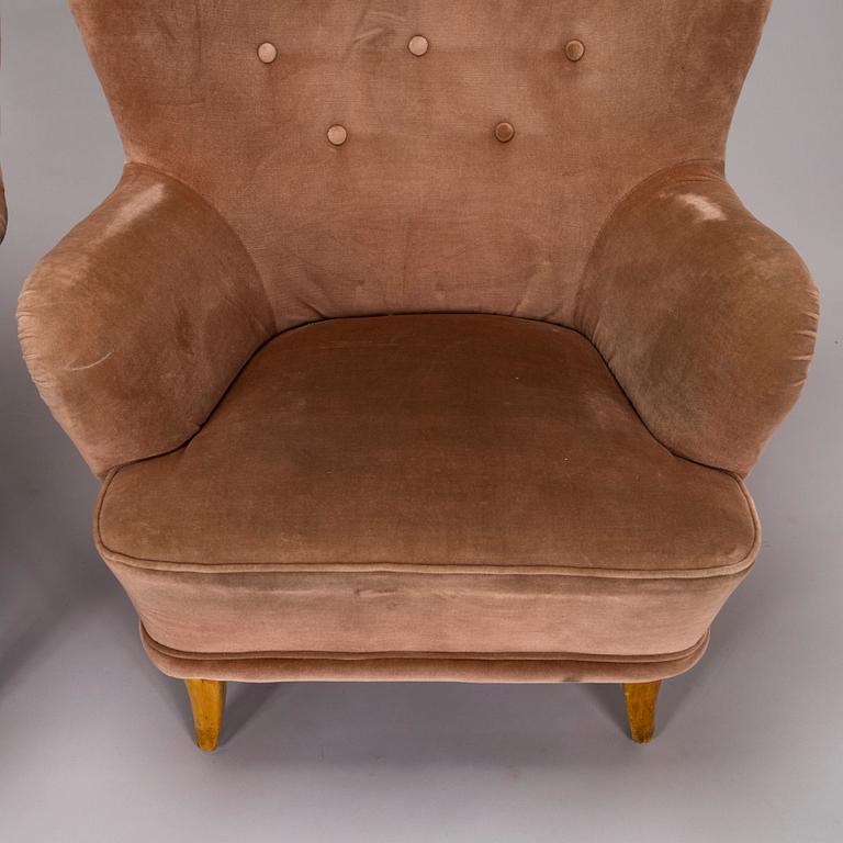 Ilmari Lappalainen, a pair of 1950's 'Laila' armchairs for Asko, Finland.