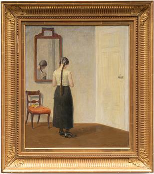 Albert Petersen, Interiör med ung kvinna.