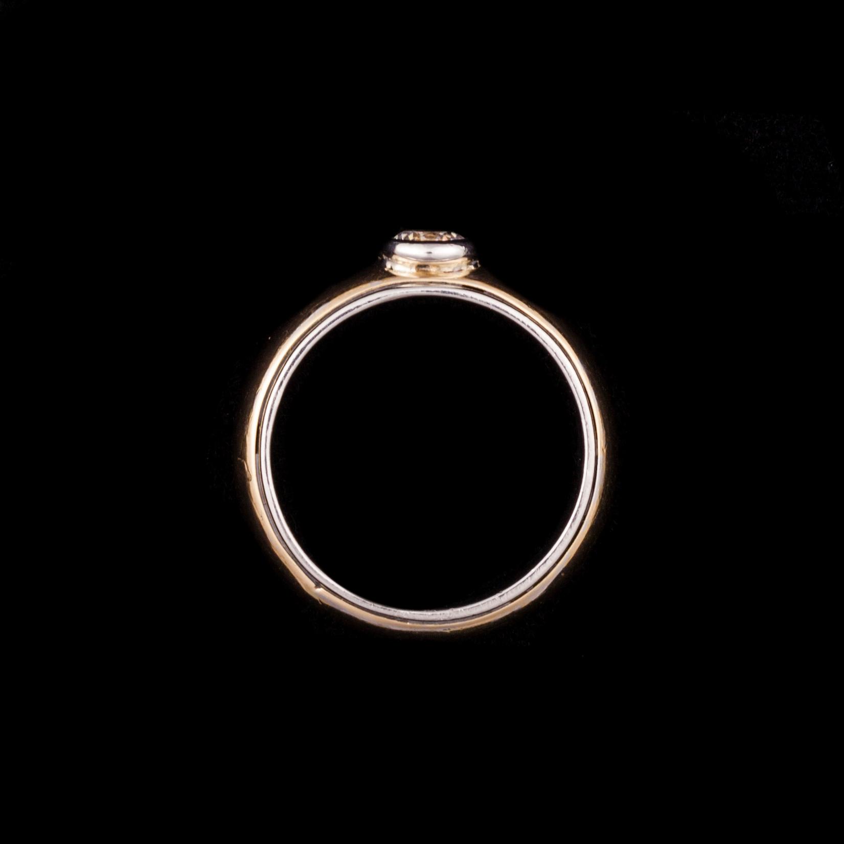 RING, 14K guld, sterlingsilver, diamantimitation ca 0,35 ct. Vikt 7 g.