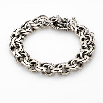 Bracelet, Bismarck link, silver.