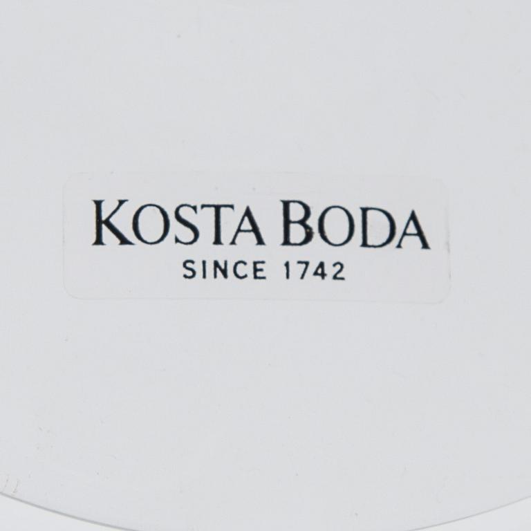 DRICKSGLAS, 12 st, "Line" Anna Ehrner, Kosta Boda, 1900-talets slut.