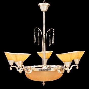 A 1920s/1930s art deco ceiling light.