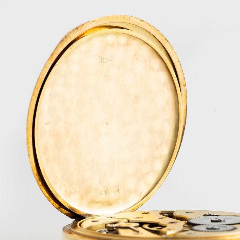 Fickur, 18K guld med Chatelaine, 49,5 mm.