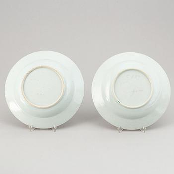 A set of 11 famille rose export dishes, Qing dynasty, Qianlong (1736-95).