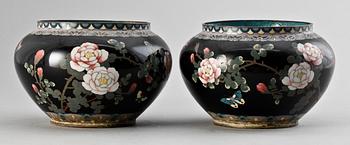 SKÅLAR, ett par, cloisonné. Kina, 1900-tal.
