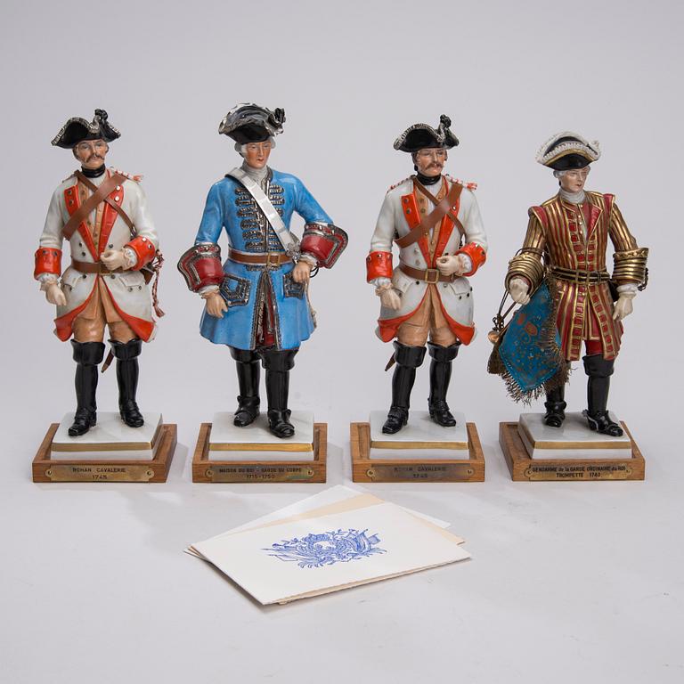 FIGURINER, 4 st, porslin, Les Collections Van Gerdinge, Frankrike, 1900-tal.