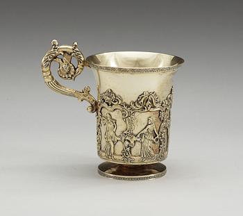 A Russian 19th century silver-gilt mugg, unidentified makers mark, Moscow 1830's.