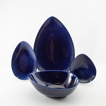 Hertha Bengtson, service pieces, 41 pieces, "Blue Fire", Rörstrand.
