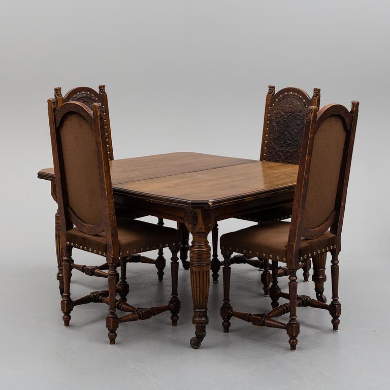 A circa 1900 renaissance style 7 pcs furniture suite.