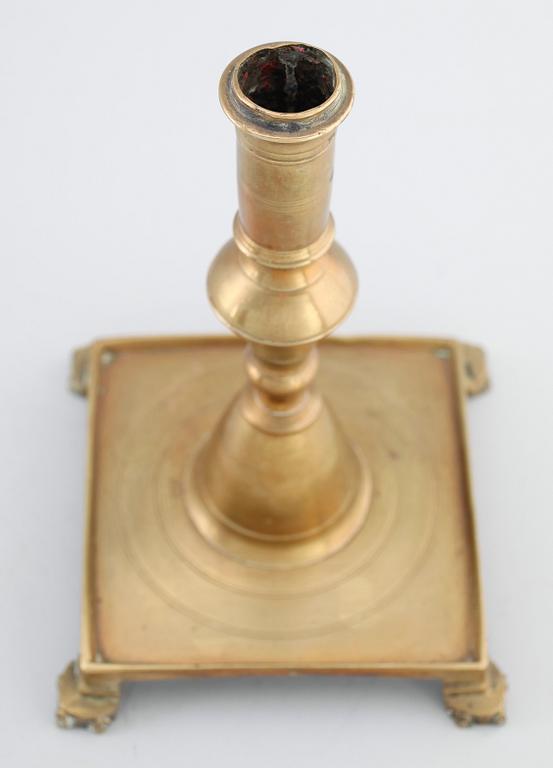 LJUSSTAKE, mässing, barock, 1600-tal.