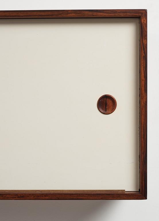 Finn Juhl, a rare wall mounted palisander sideboard, Bovirke, Denmark 1950s.