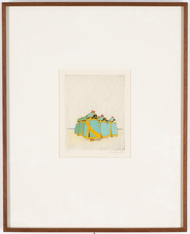 STEN EKLUND, etching, hand coloured, 1981, signed 12/30.