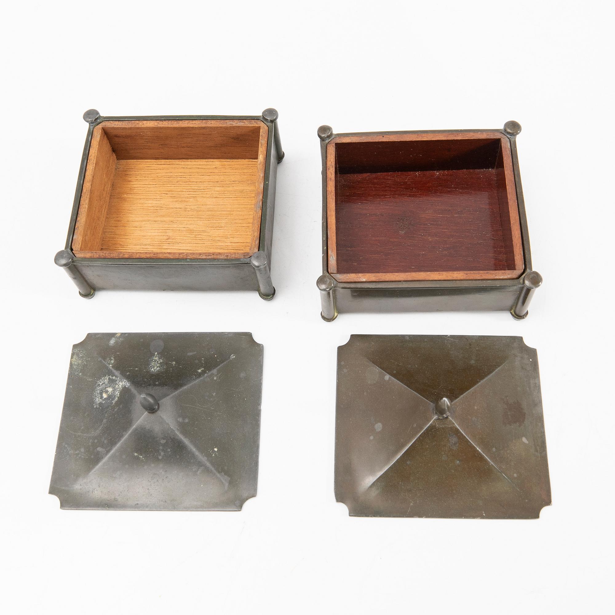 Just Andersen, a pair of boxes, Denmark, first half of the 20th century.