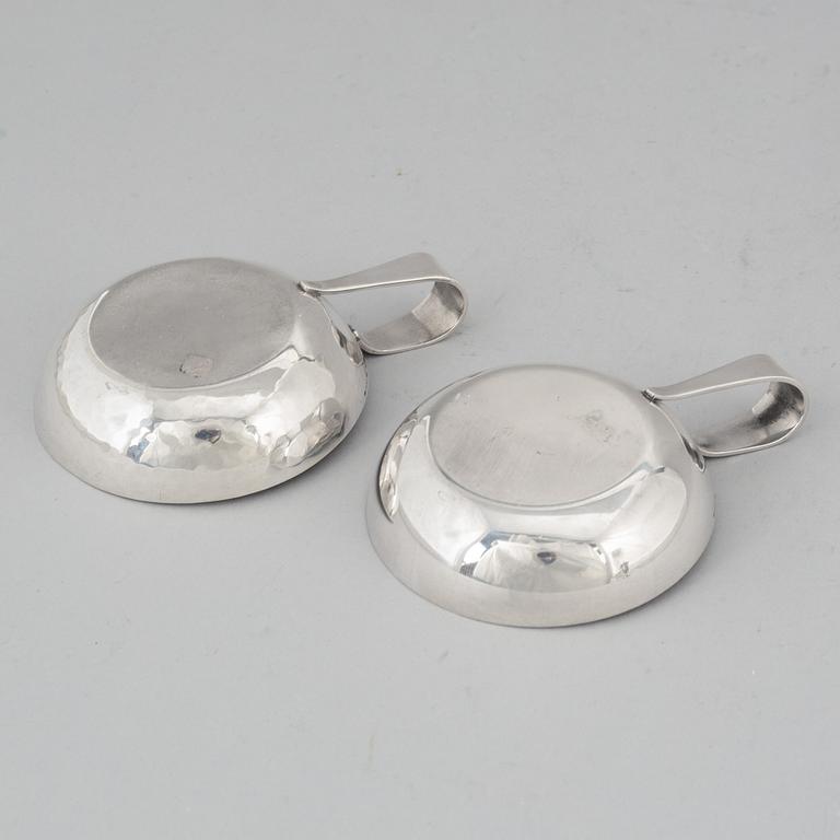 ATELIER BORGILA, two sterling silver taste du vins, Stockholm 1967.
