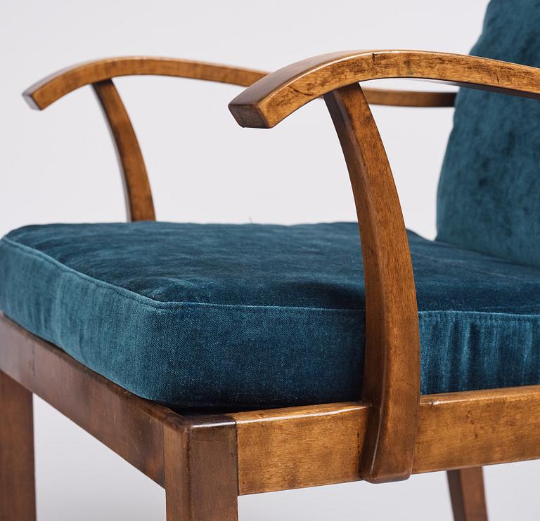 Axel Larsson, a pair of armchairs, Svenska Möbelfabrikerna Bodafors. This model was exhibited at the Stockholm Exhibition 1930.