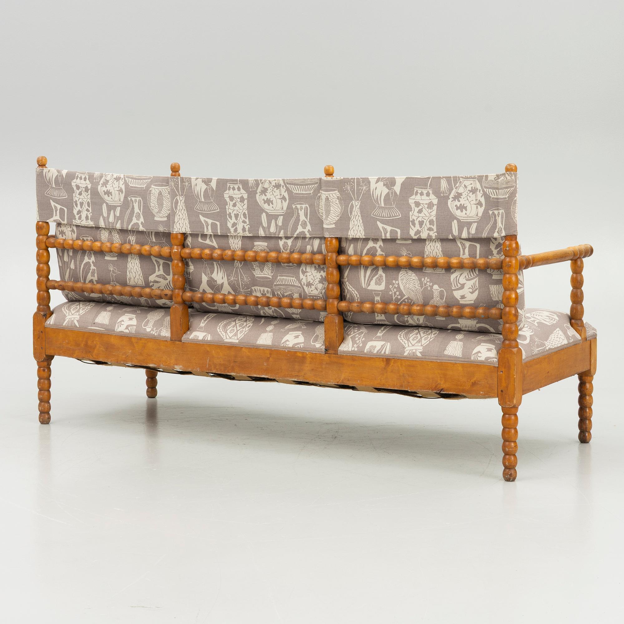 A sofa and four foldable armchairs, first half of the 19th century.