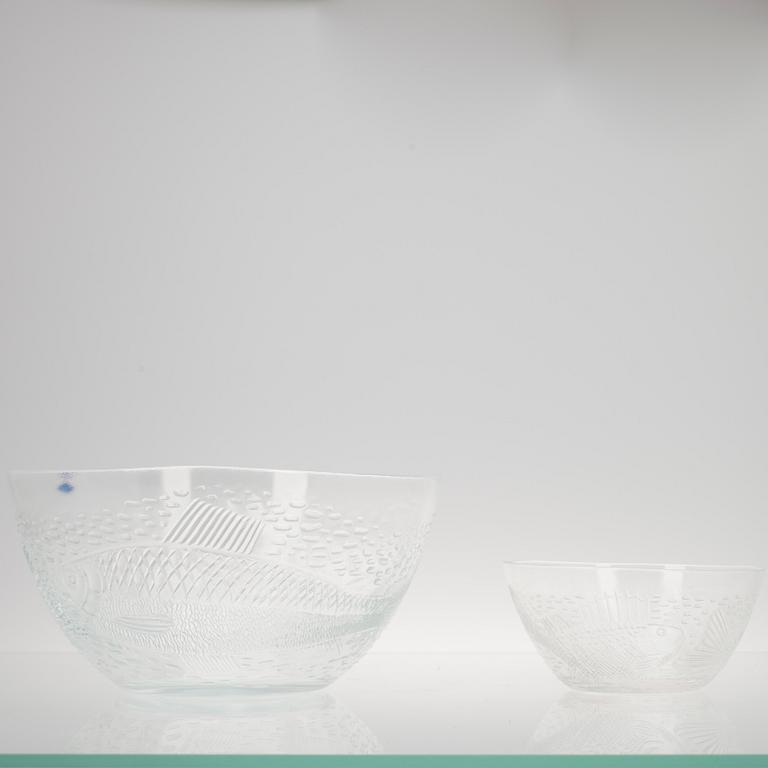 SKÅLAR, glas, 2 st, "Ahti" Inkeri Toikka, Notsjö.