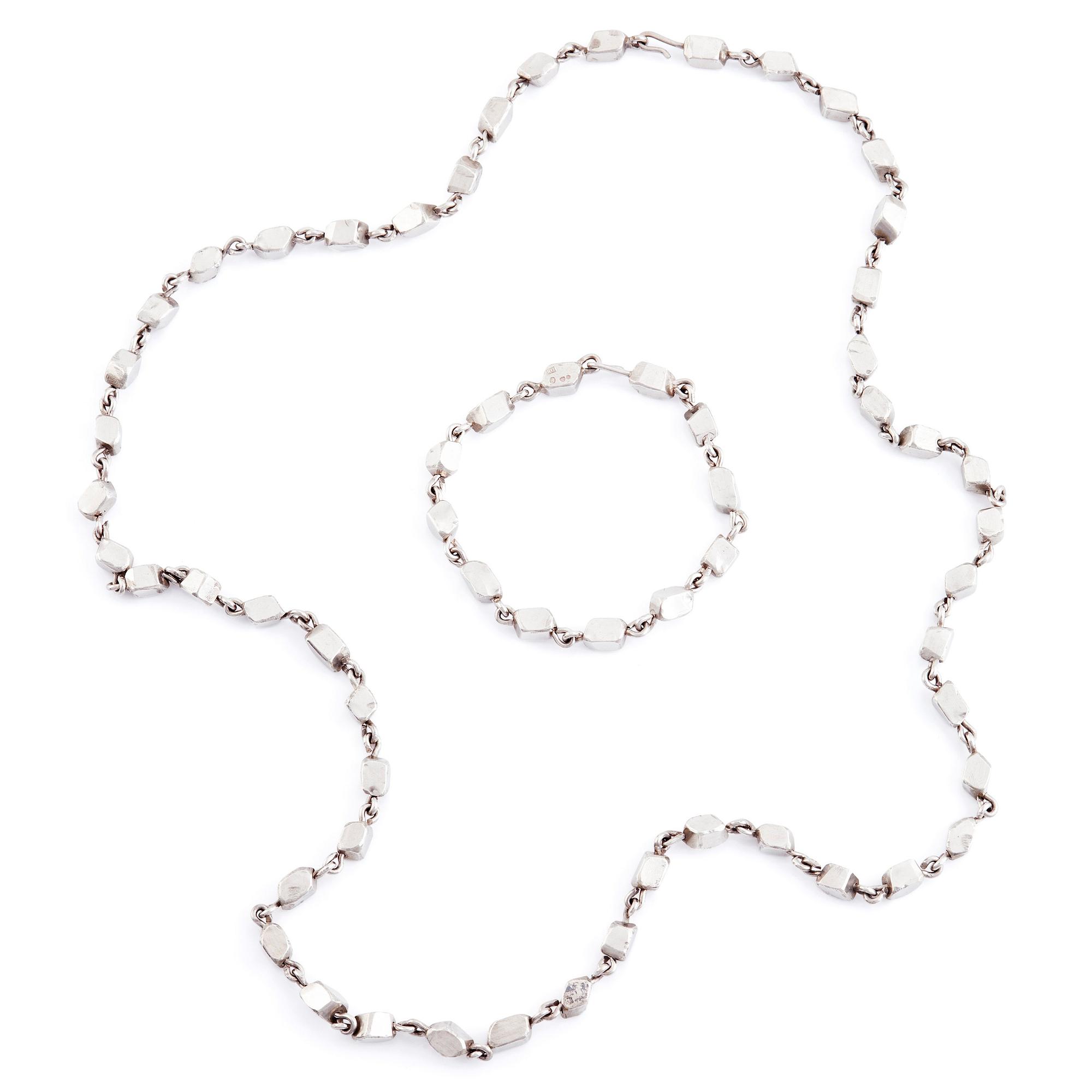 Rey Urban, a sterling silver necklace/bracelet combination,  Stockholm 1983 och 1984.