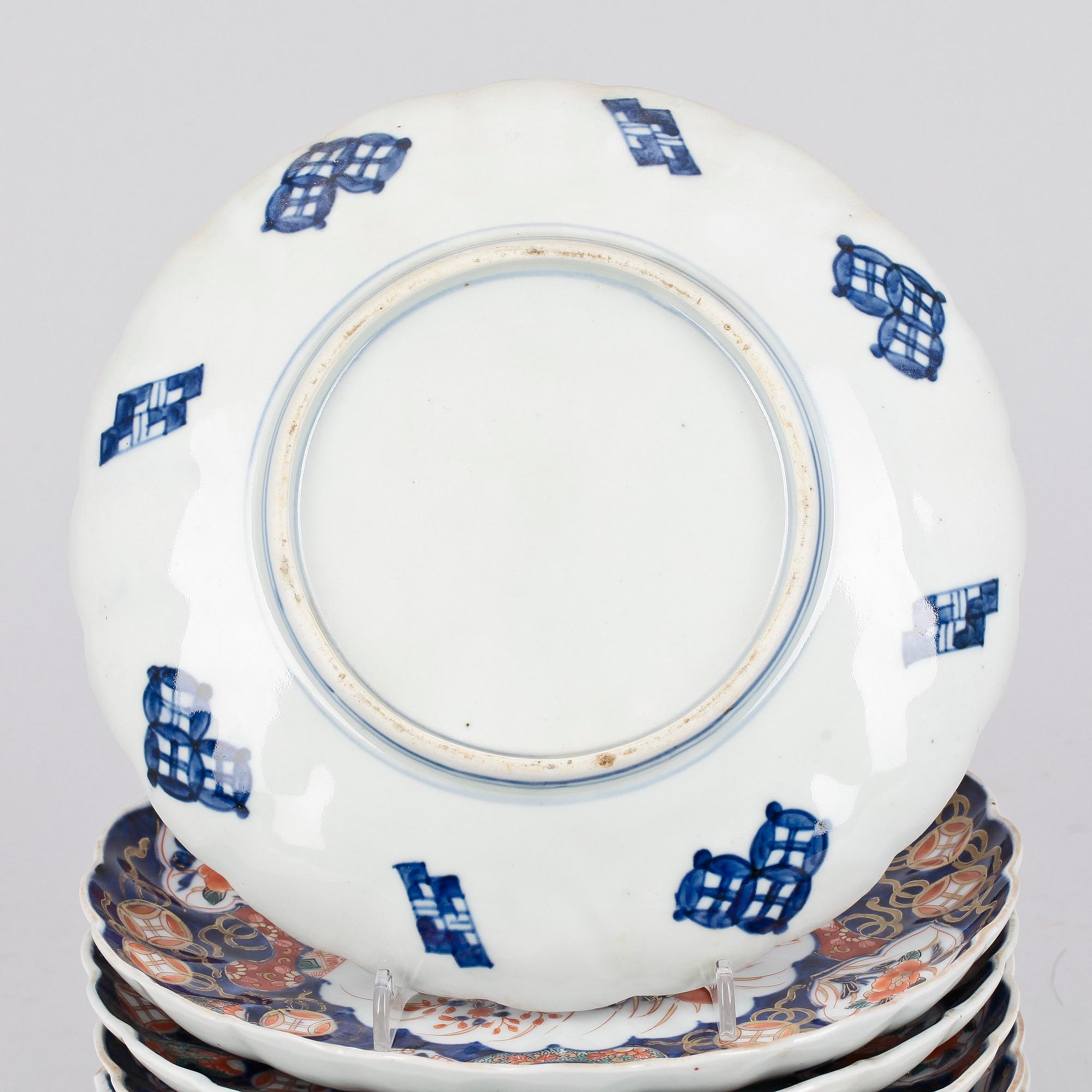 TALLRIKAR, 6 st, porslin, Japan, 1900-tal.