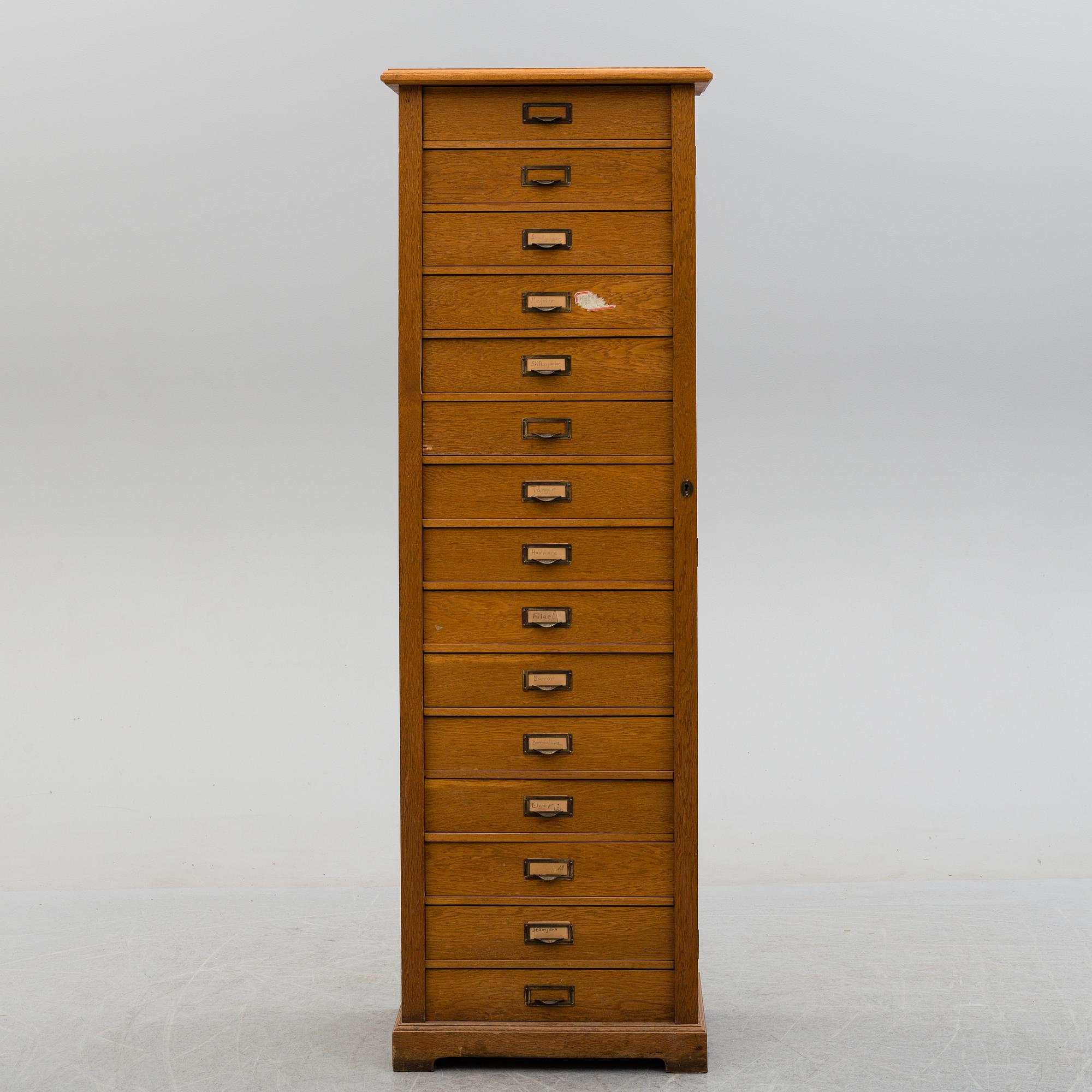 An early 20th century archive cabinet.